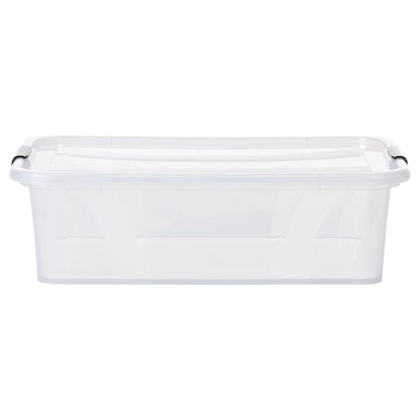 vidaXL Кутии за съхранение с капаци, 2 бр, прозрачни, 21 л