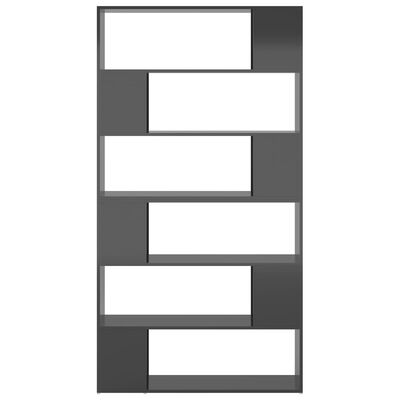 vidaXL Библиотека/разделител за стая, сив гланц, 100x24x188 см