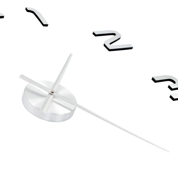 vidaXL 3D стенен часовник, модерен дизайн, 100 см, XXL, сребрист