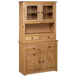 vidaXL Бюфет, 93x40,5x180 см, бор масив, стил Панама