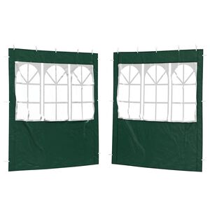 vidaXL Стена на палатка за парти 2 pcs 200 x 195 см Зелено