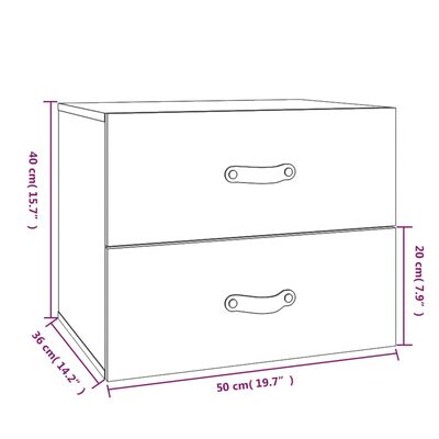 vidaXL Нощни шкафчета за стенен монтаж 2 бр меденокафяви 50x36x40 см
