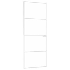 vidaXL Интериорна врата бяла 76x201,5 см закалено стъкло и алуминий