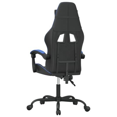 vidaXL Въртящ гейминг стол, черно и синьо, изкуствена кожа