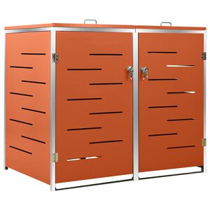 vidaXL Двоен навес за кофа за смет 138x77,5x115 см инокс