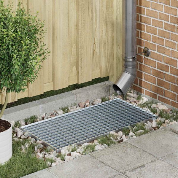 vidaXL Решетка Сребрист 80 x 40 x 2 cm Горещо поцинкована стомана