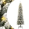 vidaXL Изкуствена коледна елха с 300 LED и флокиран сняг 240 см