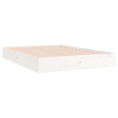 vidaXL Рамка за легло, бяла, бор дърво масив, 160х200 см