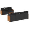 vidaXL Градински комплект диван с възглавници 8 части черен полиратан
