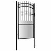 vidaXL Оградна порта KAMPEN с връх, черна, 103x175 см, стомана