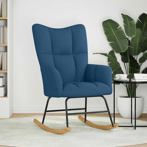 vidaXL Люлеещ се стол, син, текстил