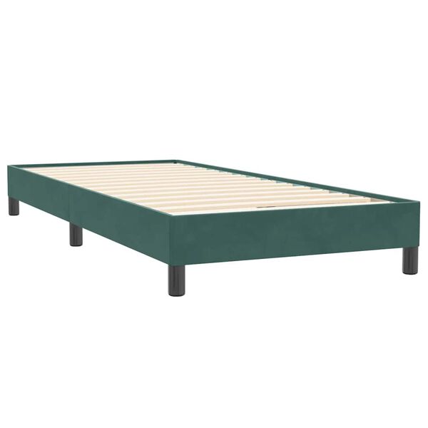 vidaXL Box Spring Легло без матрак Тъмнозелено 90x220 cm Кадифе