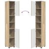 vidaXL Шкаф за баня със съхранение с врата Сонома дъб 30 x 35 x 192 см