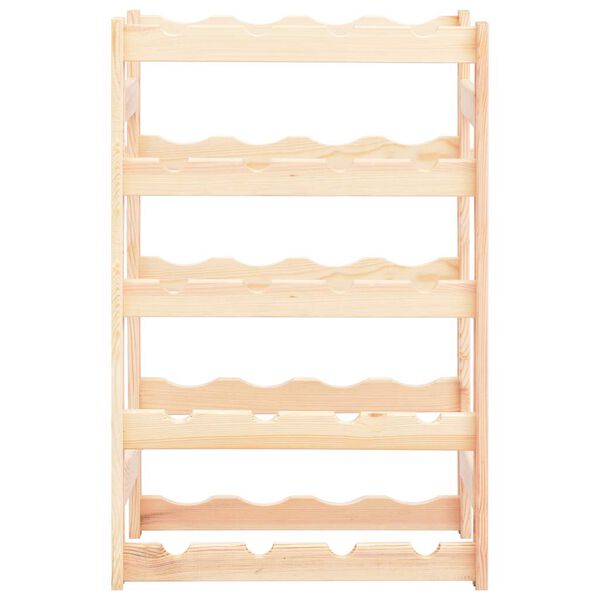 vidaXL Стойка за вино за 20 бутилки, борова дървесина