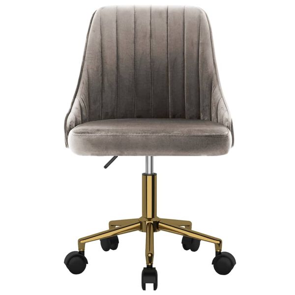 vidaXL Въртящи се трапезни столове, 6 бр, светлосиви, кадифе