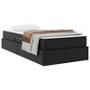 vidaXL Легло с място за съхранение и матрак с матрак 2 pcs Черно Кожа