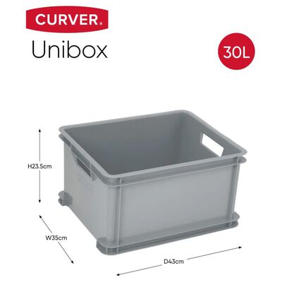 Curver Кутия за съхранение Unibox L 30 л сива