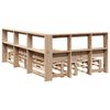 vidaXL Легло с етажерка за книги, без матрак, 120x190 см, бор масив