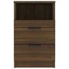 vidaXL Нощно шкафче, Кафяв дъб, инженерно дърво