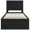 vidaXL Рамка за легло с таблото Черно 90 x 200 cm Солидно борово дърво