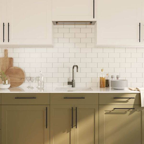 vidaXL Дръжки за шкафове, 5 бр, черни, 192 мм, неръждаема стомана