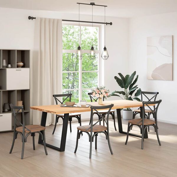 vidaXL Крака за трапезна маса, U-образни, 2 бр., черни, 90 x (72-73) см, стомана