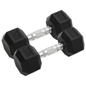 vidaXL Дъмбели, 2 бр, 16 кг, изцяло от чугун