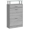 vidaXL Шкаф за обувки, сив сонома, 63x24x104 см, инженерно дърво