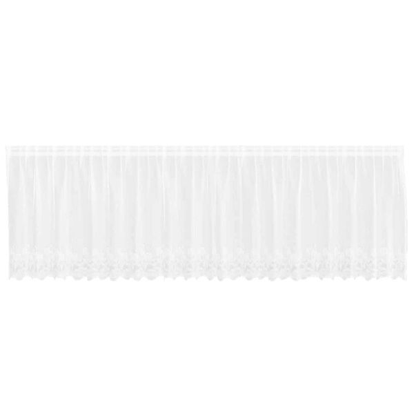 vidaXL Перде от дантела С завеси Флорален Бяло 80 x 500 cm Полиестер