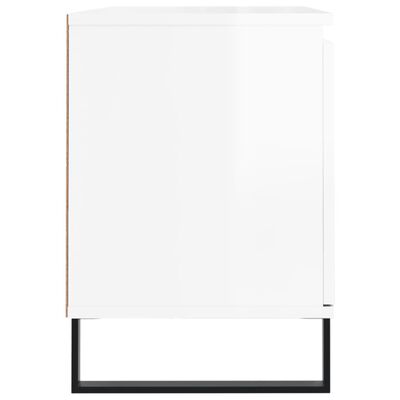 vidaXL ТВ шкаф, бял гланц, 104x35x50 см, инженерно дърво