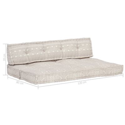 vidaXL Палетна възглавница за диван, светлокафява, текстил, пачуърк