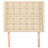 vidaXL Горна табла за легло с уши, кремава, 83x23x118/128 см, плат