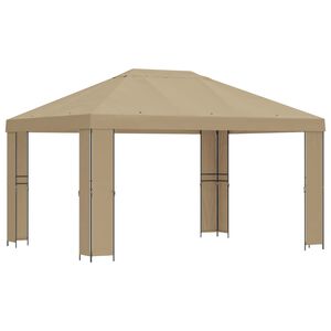 vidaXL Шатра 4 &times; 3 m Бежово Полиестер и стомана 190 gsm