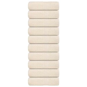 vidaXL Кърпи за пране FROGN 10 бр. кремави 30x30 см 360 г/м&sup2;