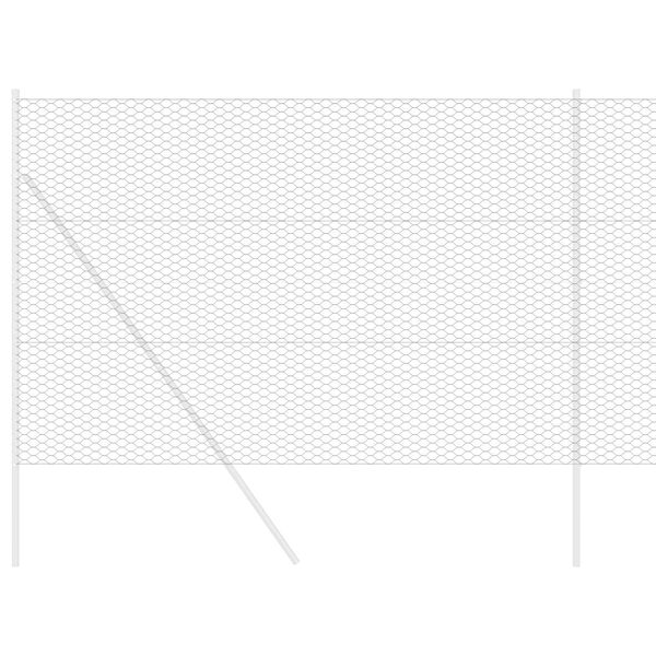 vidaXL Шестоъгълна ограда Сив 1.6 x 50 m Стомана