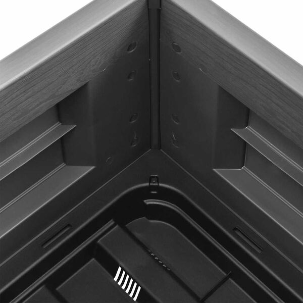 vidaXL Градинска висока леха, PP, сива, 43x43x35 см