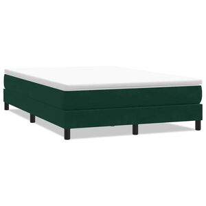 vidaXL Box Spring Легло без матрак Тъмнозелено 140x210 cm Кадифе