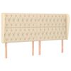 vidaXL Горна табла за легло с уши, кремава, 183x23x118/128 см, плат