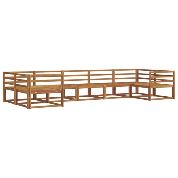vidaXL Комплект дивани за открито 7 pcs Естествен