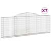 vidaXL Габионни кошници арка 7 бр 300x30x100/120 см поцинковано желязо