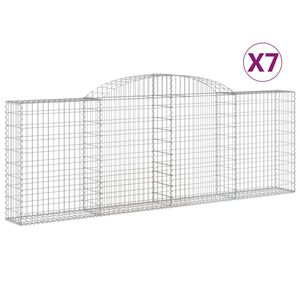 vidaXL Габионни кошници арка 7 бр 300x30x100/120 см поцинковано желязо