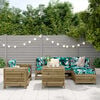 vidaXL Градински комплект диван от 7 части, импрегниран бор