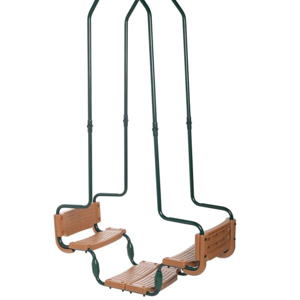 Swing King Двойна люлка, зелено и кафяво, квадратна кука, 2521138