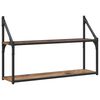 vidaXL Стенен рафт Монтиране на стена Старо дърво 80 x 21 x 51 cm