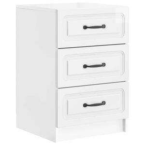 vidaXL Нощен шкаф Бял гланц 43 x 41 x 63,5 см Инженерна дървесина