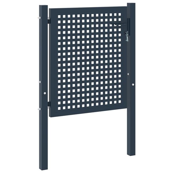 vidaXL Оградна порта, антрацит, 102x75 см, стомана