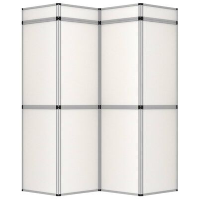 vidaXL Сгъваема експо стена, 12 панела, 242x200 см, бяла