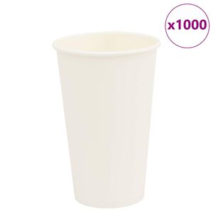 vidaXL хартиени чаши за кафе 1000 бр. 16oz 400ml White