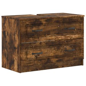 vidaXL Шкаф за мивка в баня UTRECHT Опушен дъб 82 x 41 x 56 см