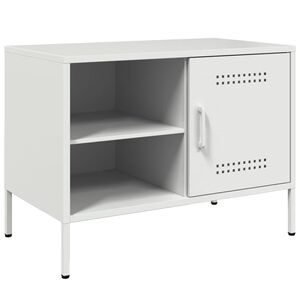 vidaXL ТВ шкаф, бял, 68x39x50,5 см, стомана